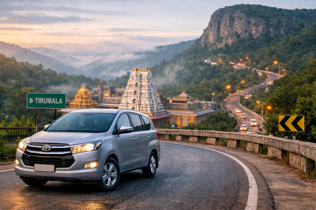 20260103_0936_Tirupati to Tirumala Ride_simple_compose_01ke10j34df5saq453fq4wxgtx car rental from Tirupati to Tirumala