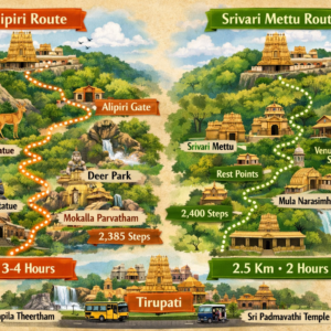 walking routes for Tirupati to Tirumala